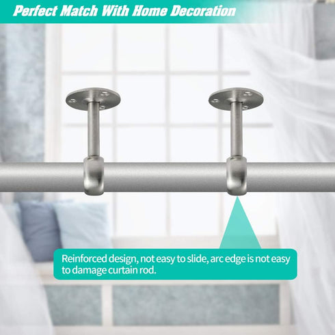 Creatyi Heavy Duty Closet Rod Brackets Closet Shower Curtain Rod Bracket Ceiling-Mount Brackets Closet Rod Holders Closet Pole Sockets Closet Rod ...
