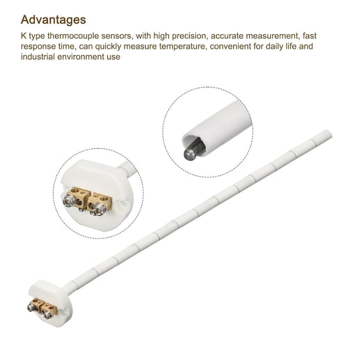 MECCANIXITY 14" K Type Ceramic Kiln Furnace Probe Thermocouple Sensor for Muffle Furnace Oven, High Temperature -50 to 1100°C 2x350mm...