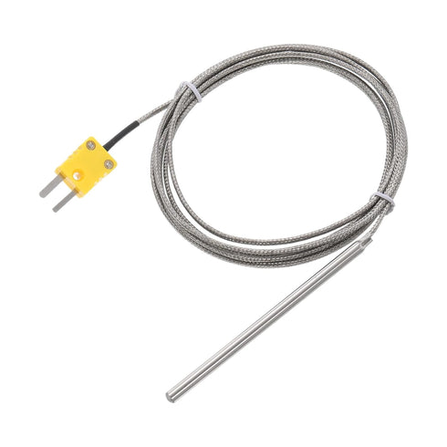 MECCANIXITY K Type Thermocouple with Plug, Meter Temperature Sensor Probe 0 to 600°C(32 to 1112°F) Stainless Steel, 5x100mm 6.6ft Wire...