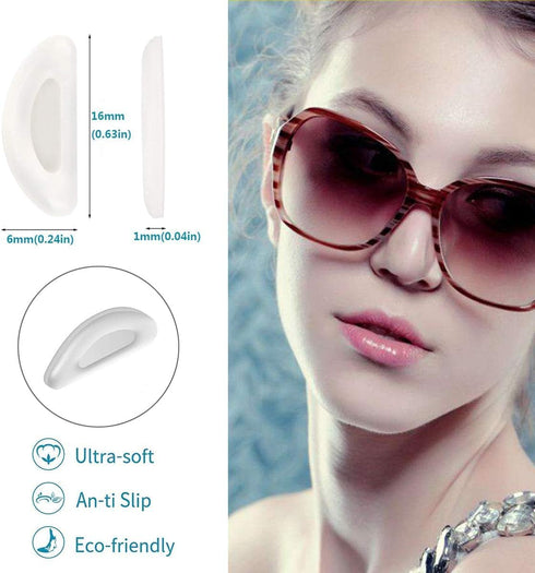 Eyeglass Nose Pads, Adhesive Anti-Slip Nose Pads, Soft Silicone Nose Pad Cushion for Glasses, Eyeglasses, Sunglasses, 12 Pairs(Clear)...