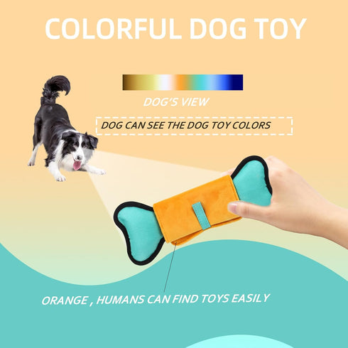 Dog Squeaky Toy, Indestructible Plush and Nylon Fabric Dog Puzzle Toy, Interactive Dog Toys...