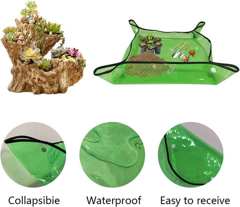 Large 39.4"*39.4" Repotting Mat for Indoor Plants Transplanting, Waterproof Heavy Duty Potting Tray for Mess Control, Succulent Potting, Gardening...