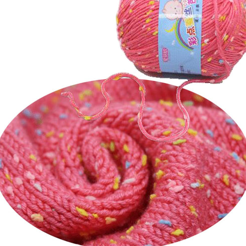 5 Rolls 50g Spotted Yarn Fleck Crochet Fiber Yarn for Winter Sweater Glove Scarf Sock Beanie Bag Hat Blanket Knitting (Pink)......
