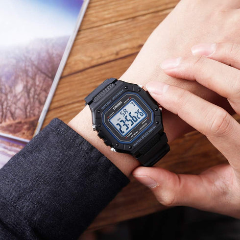 Men Outdoor Sport Digital Watch 5Bar Waterproof Alarm Back Light LED Fashion Chronograph Wristwatches...