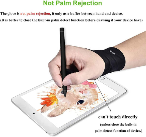 OTraki 4 Pack Artists Gloves 2 Finger Artist Glove Anti Smudge Glove Drawing Gloves for Paper Sketching, Pad Monitor, Graphics Tablet, Universal f...