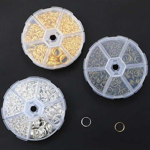 Split Rings Kit, 2070 PCS Double Loops Split Jump Ring with Split Ring Pliers, Mini Metal Ring Connectors 4mm to12mm for Jewelry Making and DIY Cr...
