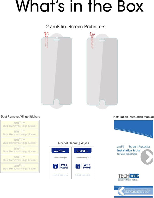 amFilm Screen Protector for Apple iPhone 8 Plus, 7 Plus, 6S Plus, 6 Plus, Tempered Glass, 2 Pack......