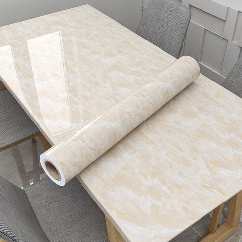 Yancorp 16"x120" Cream White Contact Paper Removable Wallpaper Peel and Stick Countertops Waterproof Marble Wallpaper Self-Adhesive Peel and Stick...