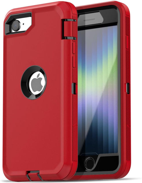 AICase for iPhone SE Case 3rd & 2nd Generation, for iPhone SE 2022/2020 Built-in Screen Protector Heavy Duty Protective Shockproof 3-Layer Full Bo...