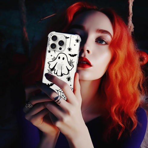 YEPO Halloween Case for iPhone 15 Pro Max Clear Fashion Designs Phone Cover Women Girls, Stylish Slim Shockproof Bumper Flower Protective Phone Ca...