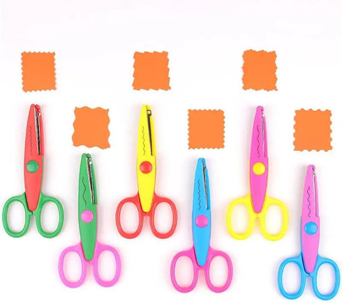 Paper Edge Scissors, Set of 6 Craft Scissors with 6 Different Wavy Lines Decorative Edge, DIY Art Paper Scrapbooking Decorative Edge Scissors...