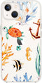 for iPhone 12 Case (6.1 inch), Fun Turtle Design with Ocean Fish Pattern Cute Animal Beach Style Transparent Soft TPU Protective Clear Case (Ocean...