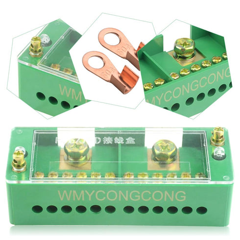 WMYCONGCONG 660V 30A Single Phase 2 Inlet 12 Outlet Metering Box Junction Power Distribution Terminal Block (2 Inlet 12 Outlet)...
