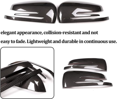 For Mercedes Benz A CLA GLA GLK Class W176 W117 X156 X204 2014-2017 Carbon Fiber Side Rear View Mirror Cover Trim...