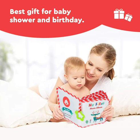 Baby Photo Album Soft Cloth Photo Book First Year Memory Album Shower Gift for Babies Newborns Toddlers & Kids,Holds 4x6 Inch Photos. (Red)...
