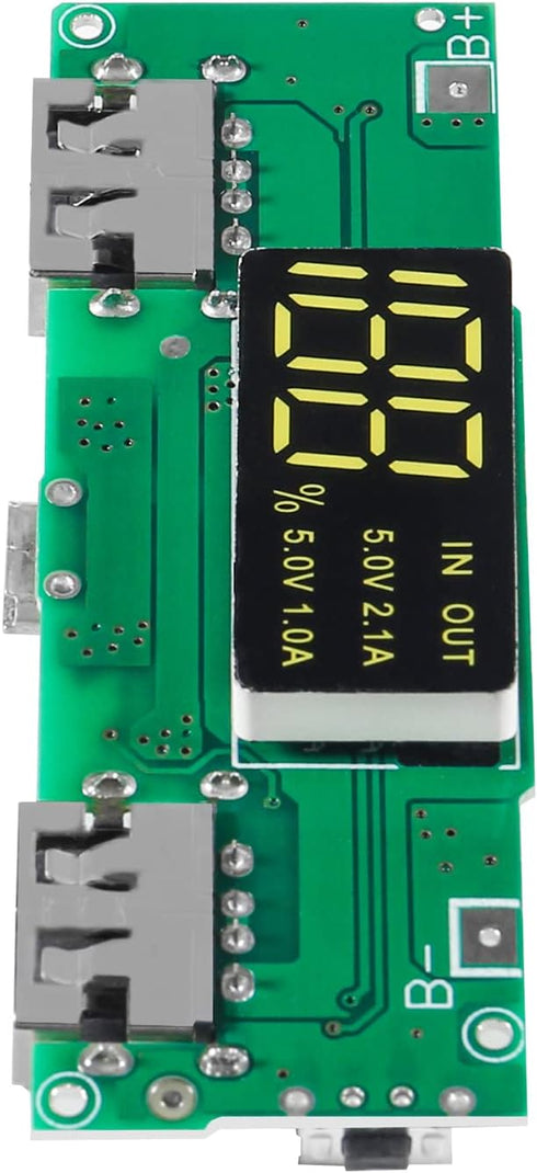 6PCS 18650 Charging Board,18650 Charger Board Dual USB 5V 2A 1A Mobile Power Bank Module Lithium Battery Charger Board Short Circuit Protection DI...