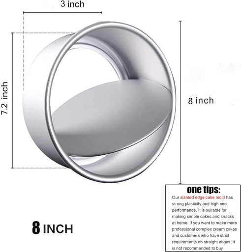 EXGOX 2 Pack 8-Inch Non-Stick Deep Aluminum Round Cake Pan with Removable Bottom for Wedding/Birthday/Christmas Cake Baking Round Cake Tin Set wit...