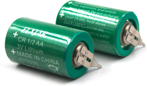 (2-Pack) CR1/2AA-SLF 3V Lithium Battery, Replacement for VARTA CR 1/2 AA Series, with Tabs 2 Pin (10mm +)...