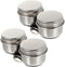 Stainless Steel Containers 2 Pcs Double Dipper Cup Stainless Steel Oil Painting Cup with Lid Large Mouth Double Clip Artist Paint Brush Washer Art...