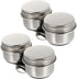 Stainless Steel Containers 2 Pcs Double Dipper Cup Stainless Steel Oil Painting Cup with Lid Large Mouth Double Clip Artist Paint Brush Washer Art...