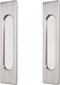 18CM Self-Stick Rectangual Sliding Door Pulls, 2pcs Brushed Steel Aluminum Alloy Flush Pull Punch-Free Handle for Sliding Barn Door Windows Cabine...
