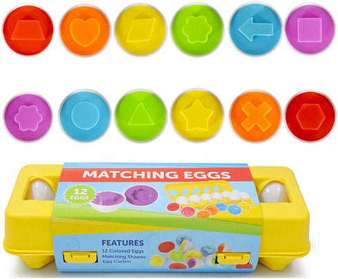 Easter Matching Eggs Connect Eggs Carton Toys Gifts for 1 2 3 Years Old Kids Toddler Baby Girls Boys Shape Color Egg Play Learn...
