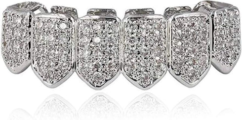 JINAO Grillz Diamond Grills for Your Teeth for Men Women 18K Gold Plated Iced Out Macro Pave Cubic Zirconia Mouth Grill with Extra Molding Bars In...