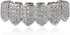 JINAO Grillz Diamond Grills for Your Teeth for Men Women 18K Gold Plated Iced Out Macro Pave Cubic Zirconia Mouth Grill with Extra Molding Bars In...