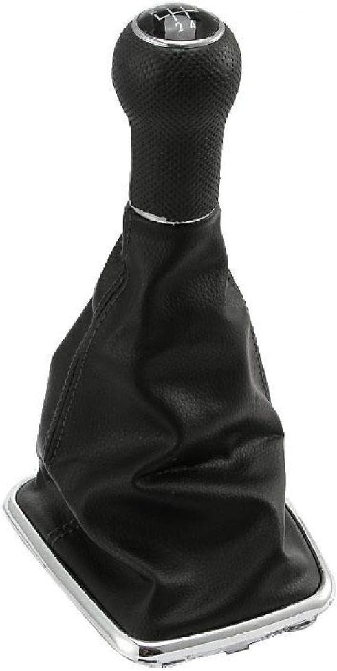 PARTOL 5 Speed Manual Shift Knob Boot, Car Gear Shifter Knob Gaiter Stick Head Lever PU Leather for VW Volkswagen MK4 GOLF/GTI/R32 1998-2005, 1998...