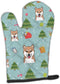 Caroline's Treasures BB5014OVMT Christmas Shiba Inu Oven Mitt Heat Resistant Thick Oven Mitt for Hot Pans and Oven, Kitchen Mitt Protect Hands, Co...