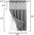River Dream Heavyweight No Hooks Required Dotted Waffle Weave Shower Curtain with Snap in Liner -Stall 54W x 80H,Hotel Grade,Spa Like Bath Curtain...