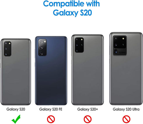 JETech Slim Fit Case for Samsung Galaxy S20 5G, NOT for Galaxy S20 FE/S20 Plus/S20 Ultra, TPU Material, Thin Phone Cover with Shock-Absorption and...