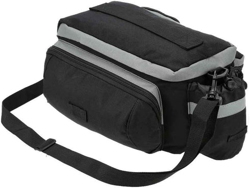 Bike Pannier Bag - Durable & Waterproof Nylon with Reflector Handbag | Shoulder Strap Rack Rear Trunk Tote Bag | Zipper Pockets & Bottle Case...