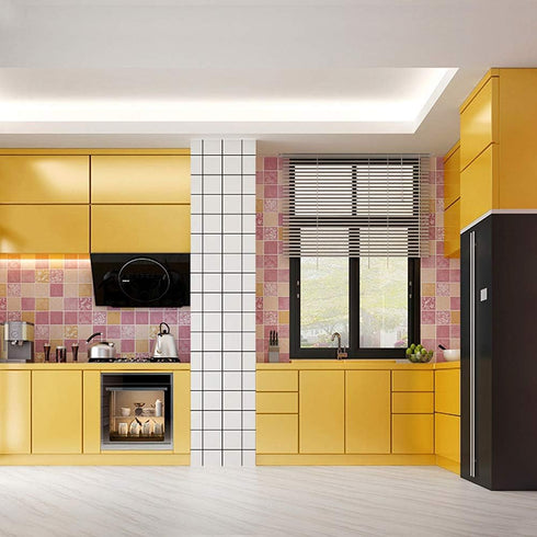 LaCheery Glossy Yellow Contact Paper Decorative Self Adhesive Countertop Contact Paper Waterproof Wallpaper Peel and Stick Shinny Wall Paper Roll ...