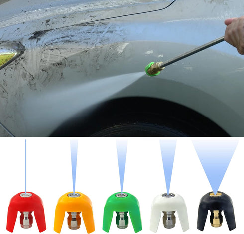 5 Pack Quick Connect Pressure Washer Nozzle Tips - Compatible with Sun Joe SPX 3000 Series & Universal Pressure Washers, Quick Connect Spray Tip S...