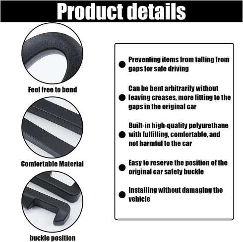 2PCS Car Seat Gap Filler, Universal Fit Car Seat Gap Plug Between Seat and Console, Car Accessories Interior Console Stop Cellphone, Wallet, Keys,...