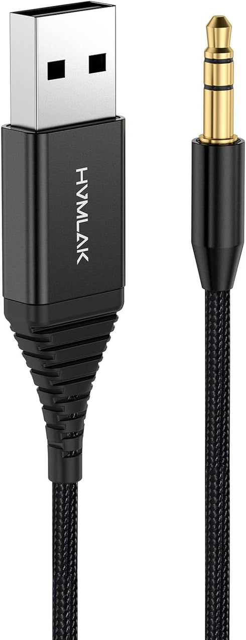 Bluetooth Aux Adapter for Car, USB Aux Bluetooth 5.2 Receiver with 3.5mm Jack Kit, Handsfree Calling, Music Streaming, Compatible with Trucks, Veh...