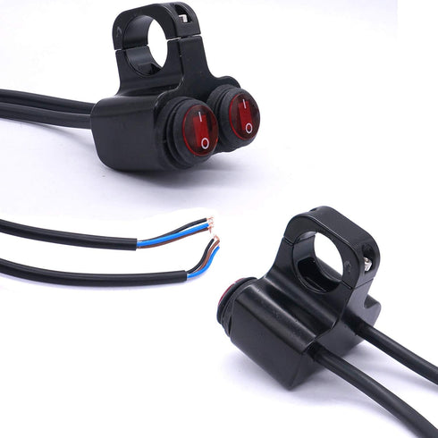 Taiss 7/8? Waterproof Motorcycle ATV Handlebar Push Button Switch,12v Led Illuminated Headlight Hazard Brake Fog Light O/I Aluminum Alloy Handleba...