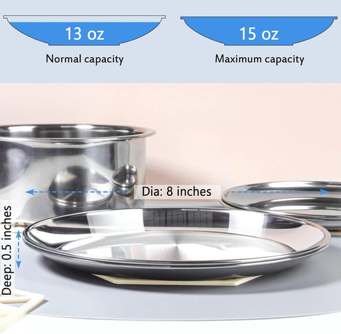 Stainless Steel Cat Dishes for Food and Water Bowls for Small and Medium Pets Relief of Whisker Fatigue -2 Sets Shallow Style...