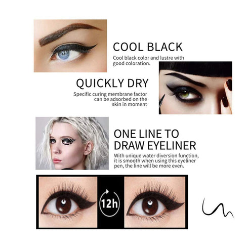 DNM Cat Eye Makeup Waterproof Neon Colorful Liquid Eyeliner Pen Make Up Comestics Long-lasting Black Eye Liner Pencil Makeup Tools (green)...