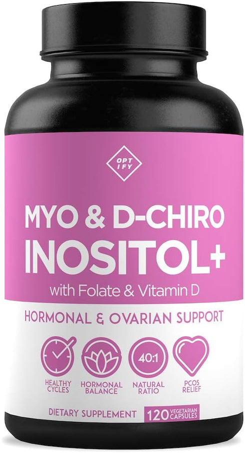 Premium Inositol Supplement - Myo-Inositol and D-Chiro Inositol Plus Folate and Vitamin D - Ideal 40:1 Ratio - Hormone Balance & Healthy Ovarian S...