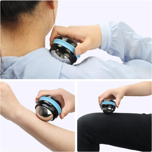AHIER Cold Massage Roller Ball, Stainless Steel Cold Therapy Relief, Free Rolling Removable Gel Ball Deep Tissue Massage Pain Relief, Great Tool f...