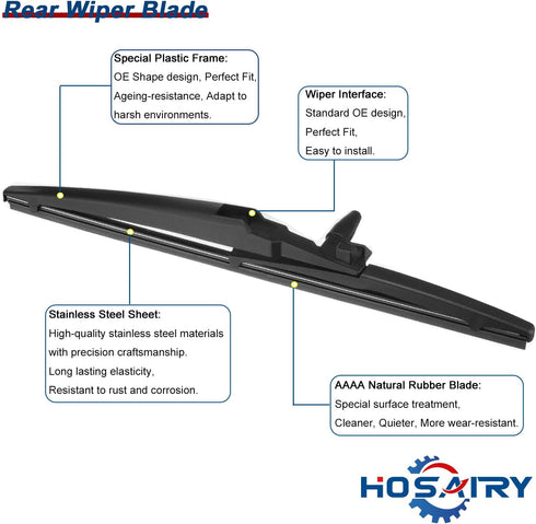 Rear Wiper Arm Blade Set for Toyota 4Runner 2003-2009 Rear Windshield Wiper Arm Blade Assembly 8524135031 85241-35031...