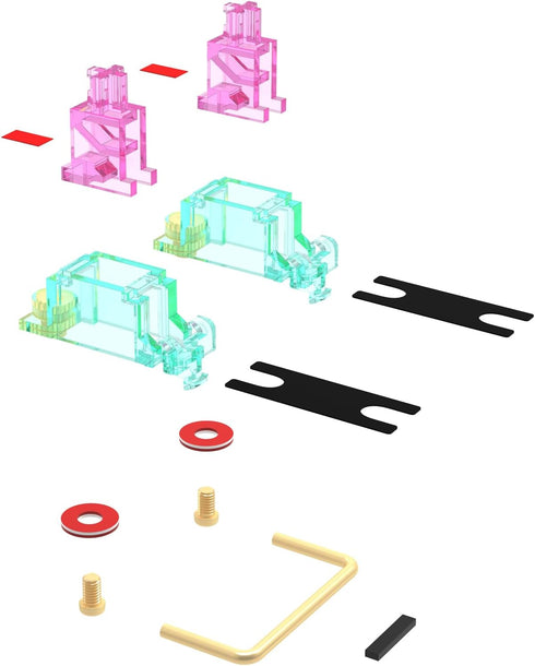 Stabilizer V2, Screw in Stabilizers with 2u 6.25u 7u Wires, PCB Mount Keyboard Stabilizers for Mechanical Keyboards (V2 Teal Pink 100% Kit)...