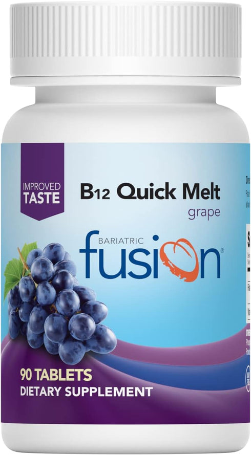 Bariatric Fusion Vitamin B12 Quick Melt | Grape Flavored Tablets | Dissolves On Your Tongue | Post Bariatric Surgery Patients | Gluten, Dairy & So...