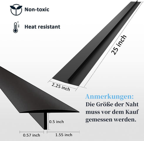 Silicone Stove Gap Covers (2PCS), 25 inch Stove Gap Filler, Stove Guard for Kitchen Oven Counter Side Gap, Heat Resistant and Easy Clean Oven Gap ...
