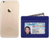 womens Credit Holder Genuine Leather Slim Minimalist Card Case Wallet, Blue With Id Window, Classic US...