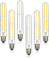 T10 LED Tubular Light Bulb Dimmable, 6W Long Tube Vintage LED Filament Bulbs 60 Watt Equivalent, Neutral White 4000K, 700LM with 85+ CRI, 7.3 Inch...