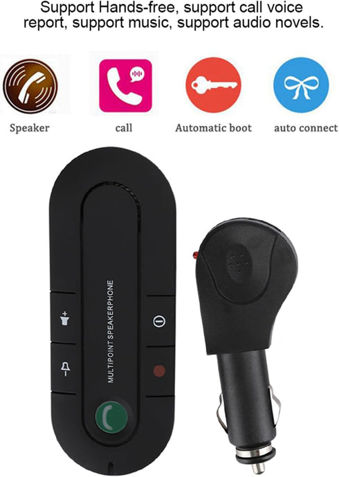 Wireless Bluetooth Sun Visor Car Speakerphone with Charger - Handsfree Call Music Speaker Kit......