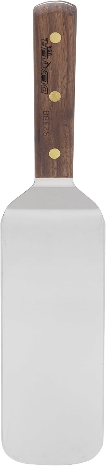HIC Kitchen Dexter-Russell Burger Turner, Stainless Steel with Walnut Handle, Made in the USA, 8-by-3...
